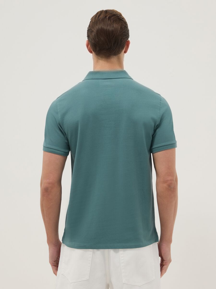 Regular fit short sleeve green pure cotton polo_2