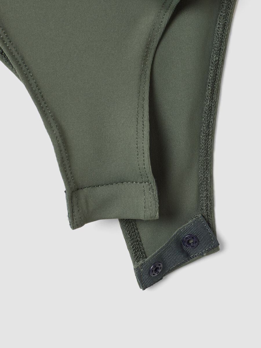 Green stretch bodysuit with ruching, regular fit_5