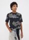 Black pure cotton T-shirt with &ldquo;Beauty of nature&rdquo; slogan for boys_1