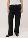 Weit geschnittene Jeans aus schwarzem Stretch-Baumwolle_1