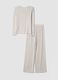 Beige stretch viscose pyjamas with crew neck_2