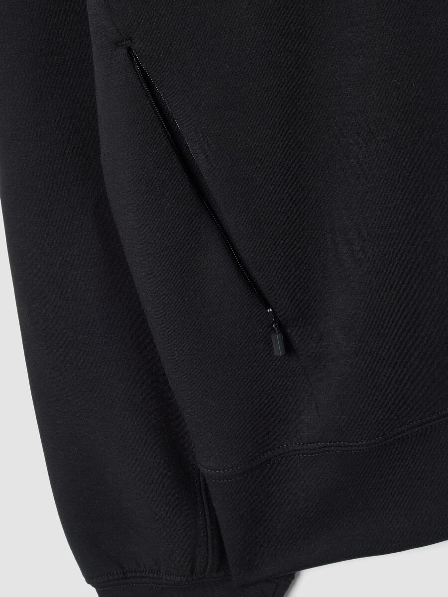 Black full-zip jacket with stretch Easy Dry collar, regular fit_5