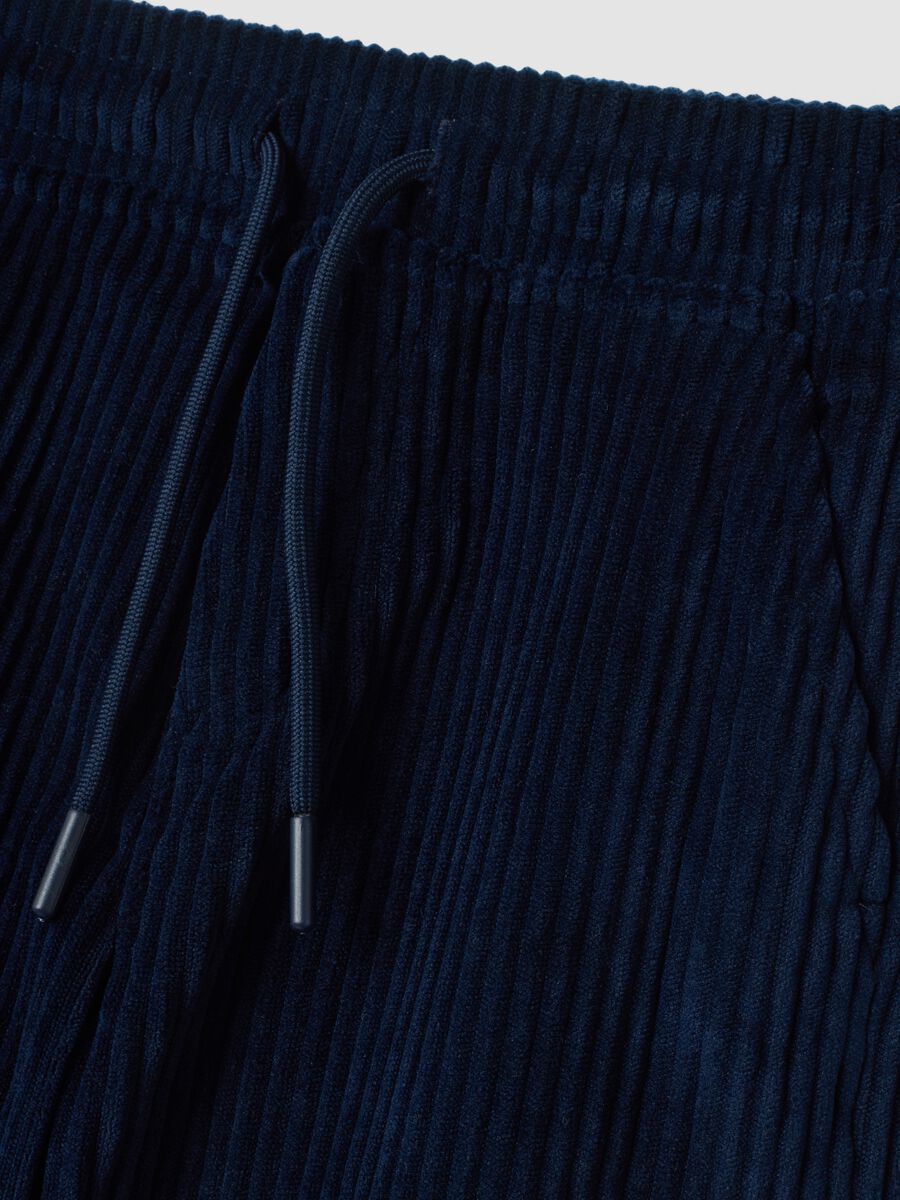 Pantaloni blu navy comfort fit con vita elasticizzata_2