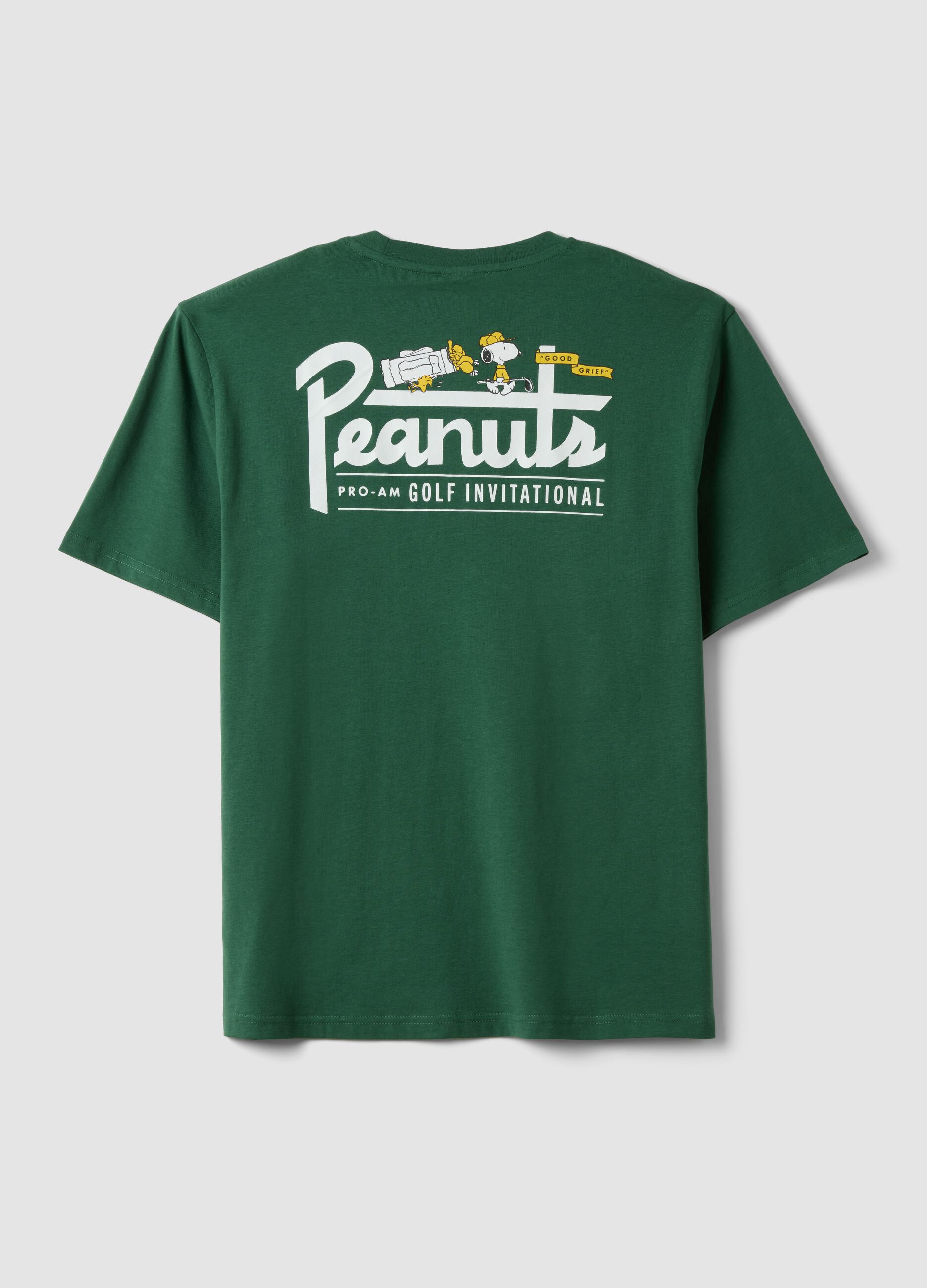 Green pure cotton Peanuts print T-shirt, relaxed fit