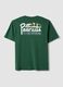 Green pure cotton Peanuts print T-shirt, relaxed fit_5
