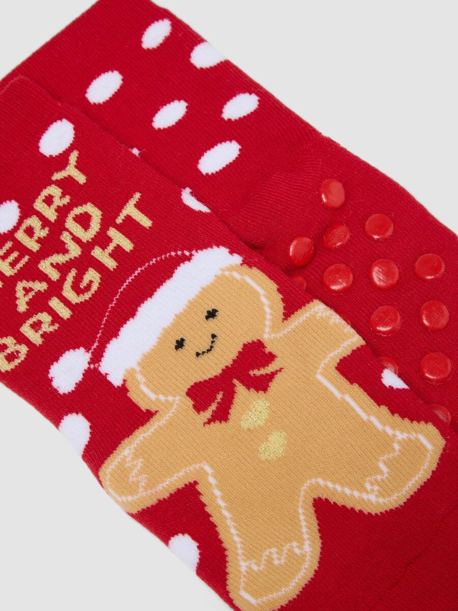 2-pack multicolour Christmas-themed short socks in stretch organic cotton_1