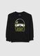 Children's black cotton sweatshirt in regular fit with print_0