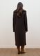 Cappotto marrone lungo in misto lana e viscosa con colletto a contrasto_3
