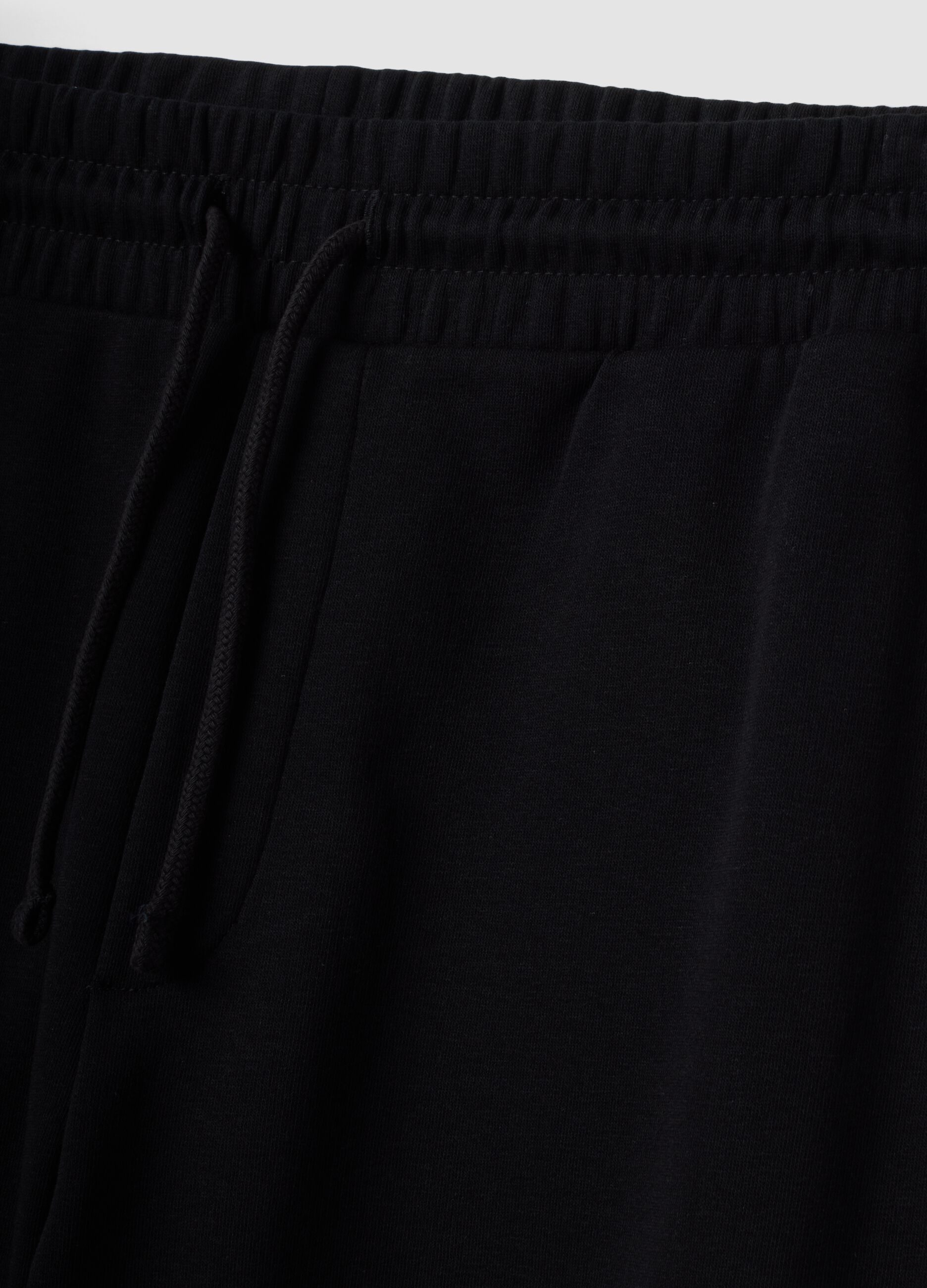Black cotton-blend joggers, regular fit