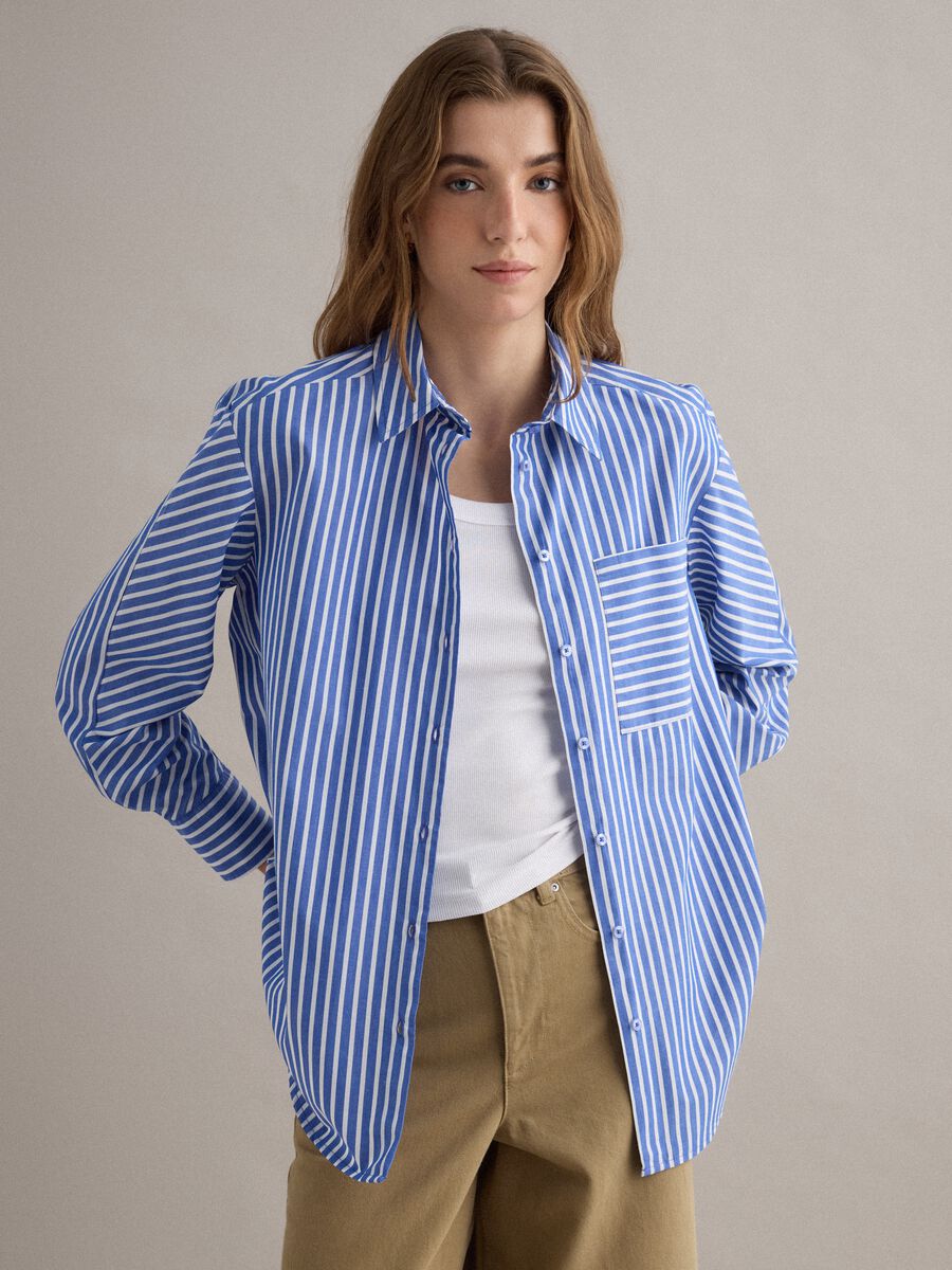 Multicolour striped regular fit pure cotton shirt with pocket_1