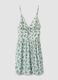 White floral mini dress in pure viscose_4