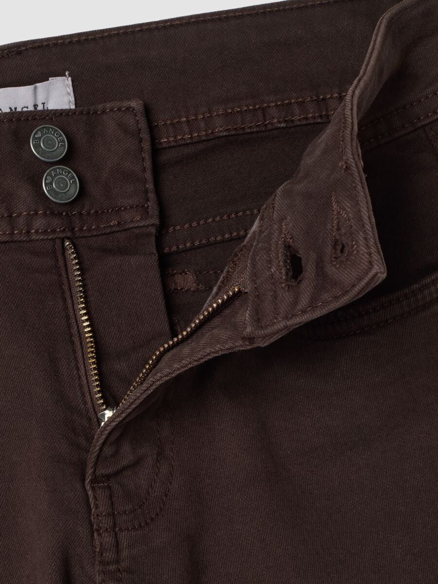 Brown flared stretch-cotton jeans_1