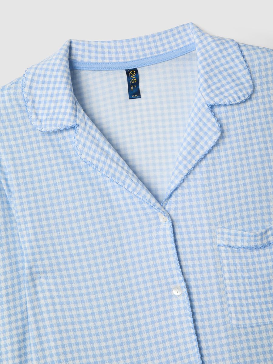 Pure Viscose Multicolour Check Pyjama Regular Fit with V-Neck_1