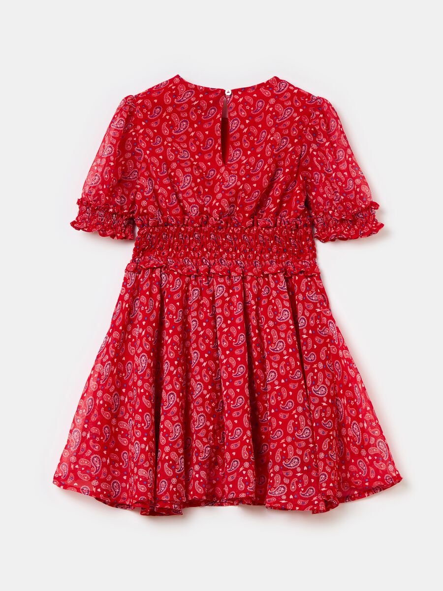 Dress with paisley pattern and smock stitch_1