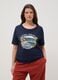 Blue pure cotton T-shirt regular fit with print_2