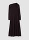 Abito marrone lungo slim fit con collo sciallato_4