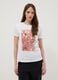 White pure cotton regular fit T-shirt with print_2