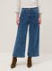 Regular fit blue stretch denim cotton blend trousers_1