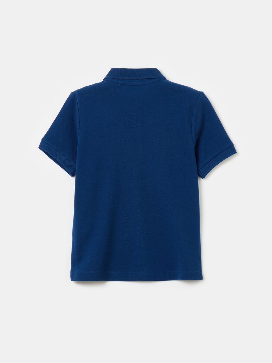 Solid colour cotton piquet polo shirt_1