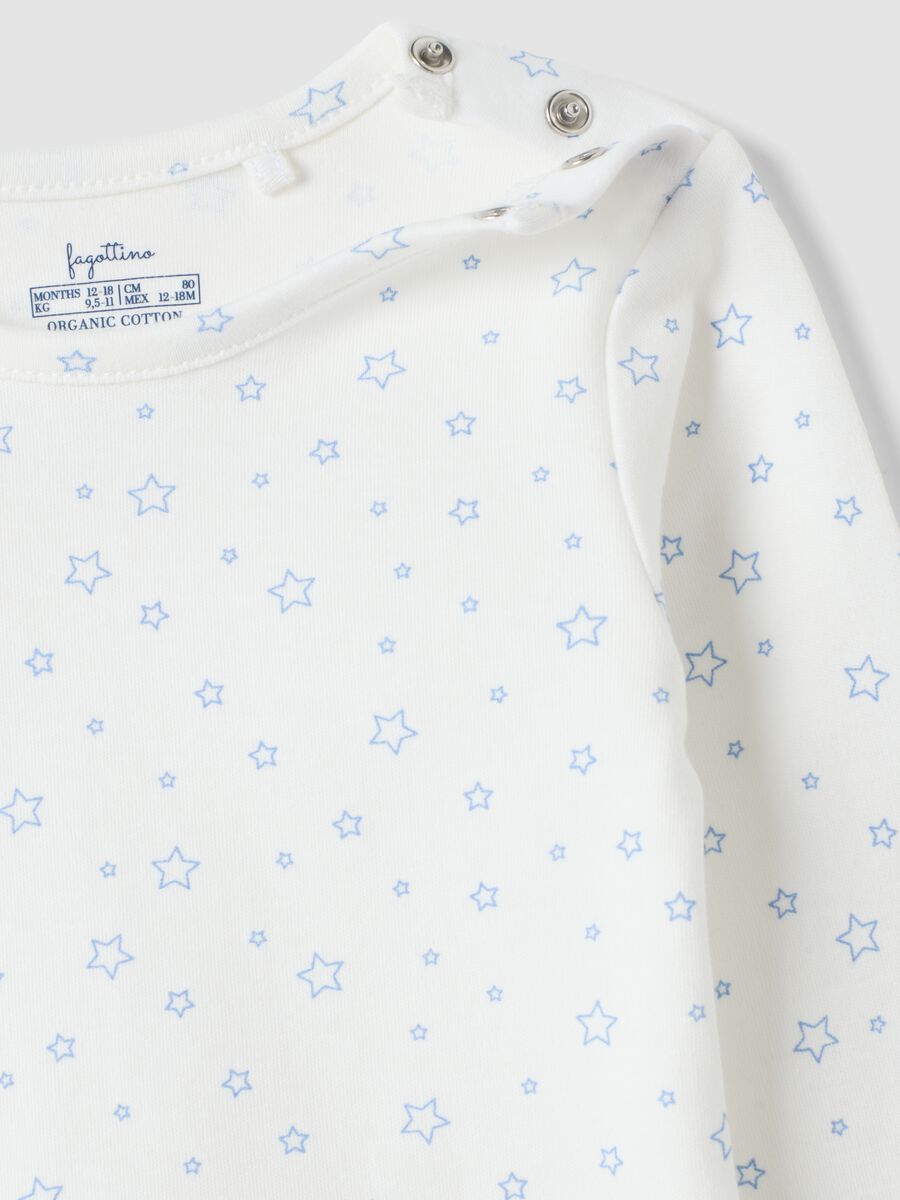 3-pack of blue and white organic cotton babygrows with crew neck_2