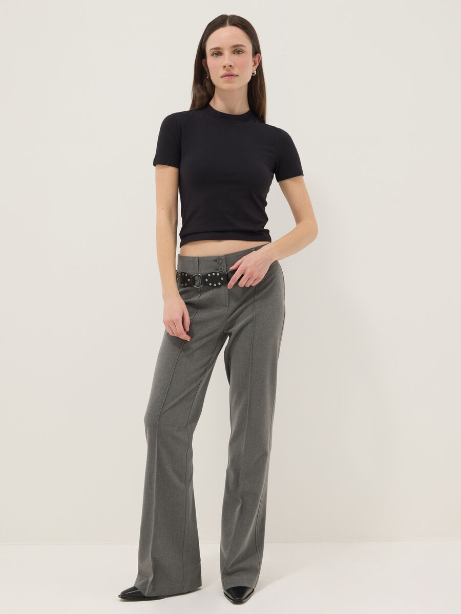 Black Slim Fit Stretch Cotton T-shirt_1