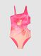 Girls&rsquo; pink floral one-piece swimsuit in stretch fabric_0