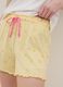 Shorts pigiama giallo in puro cotone con stampe limoni e coulisse rosa_3