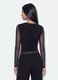 Black fitted stretch bodysuit with rhinestones_3