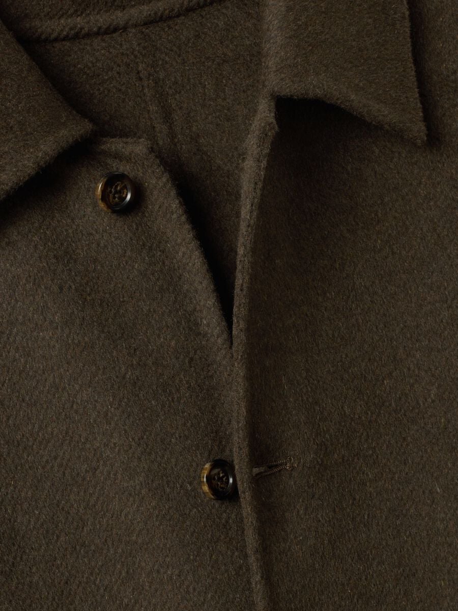 Green wool and viscose blend coat, regular fit_5