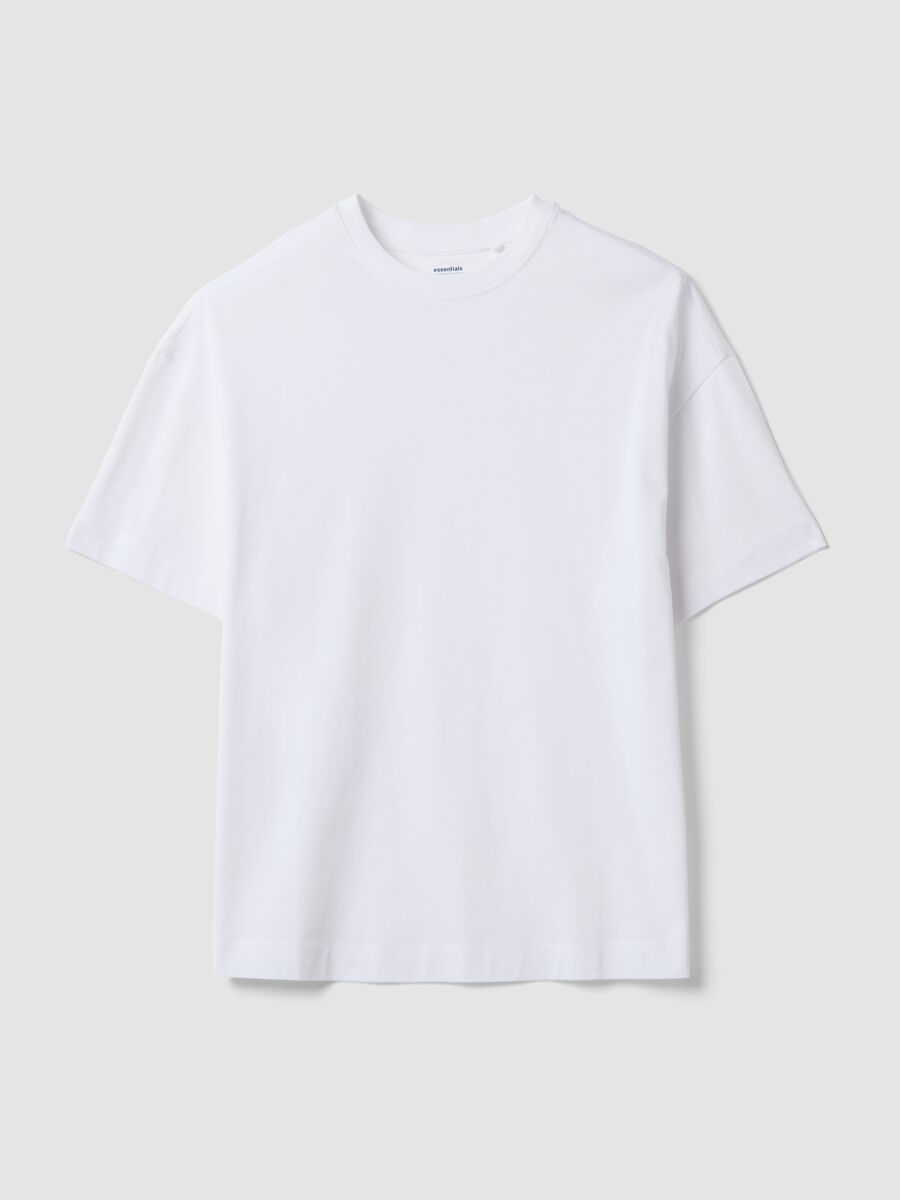 White oversized pure cotton short-sleeve T-shirt_4