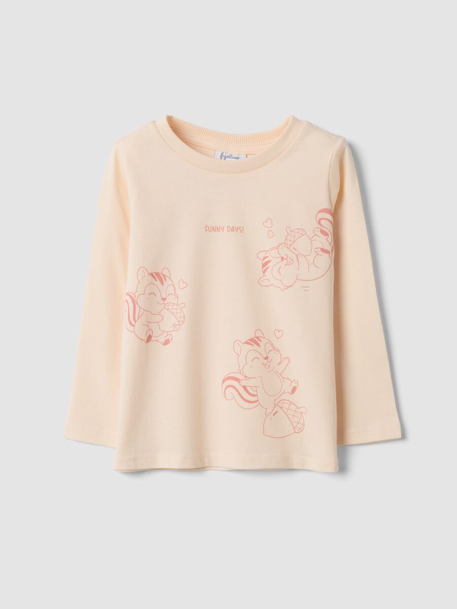 Beige crew-neck T-shirt in pure organic cotton_0