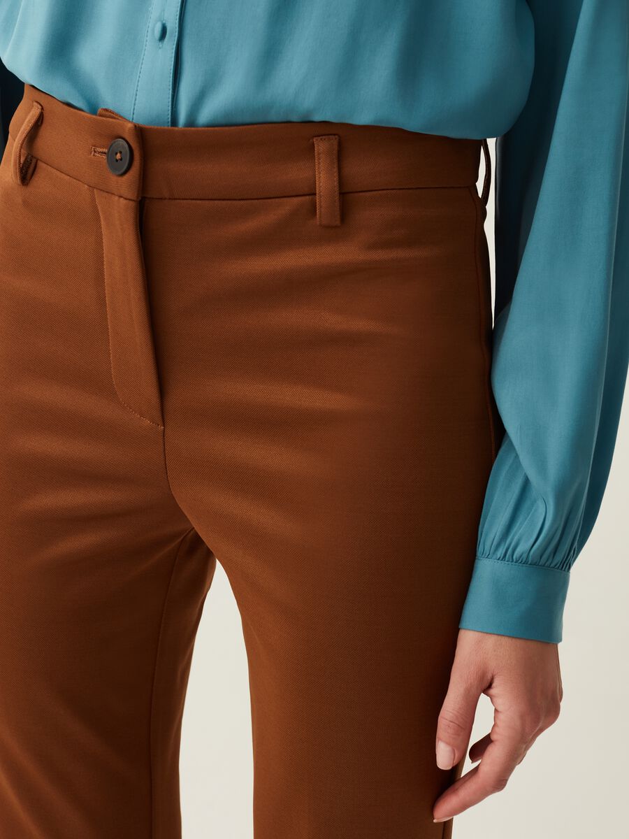 Stretch trousers with high waist band_3