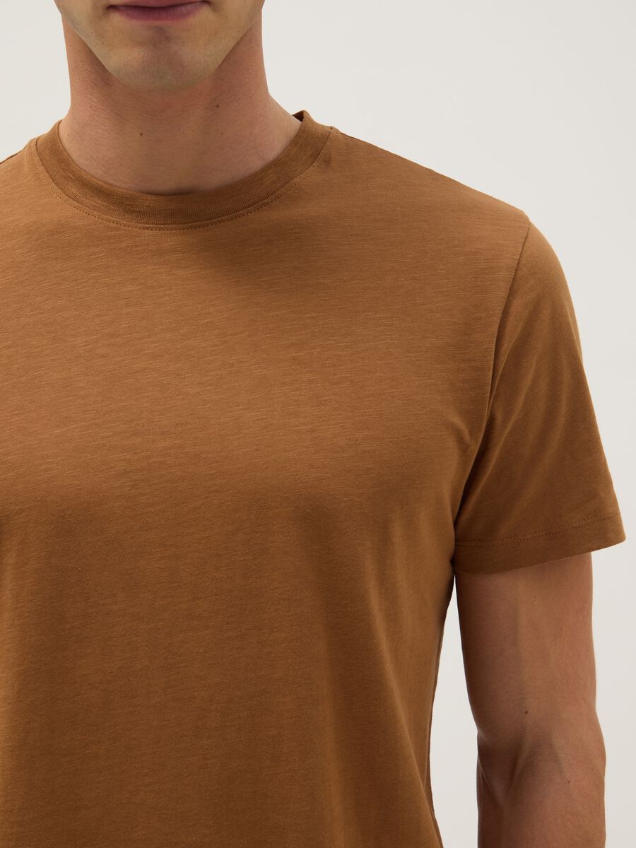 Brown Pure Cotton Regular Fit T-Shirt_2