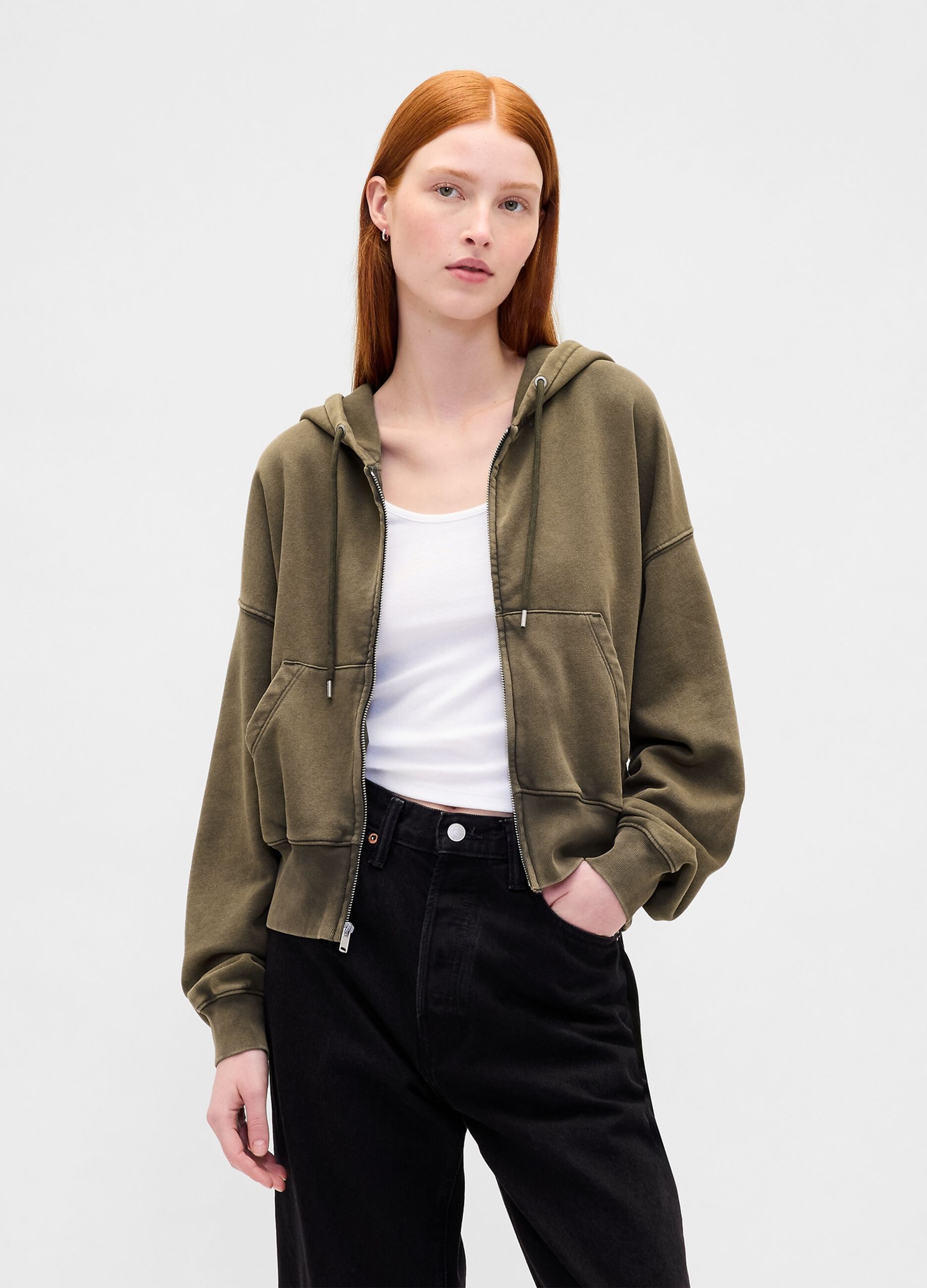 Green Hoodie with Zip