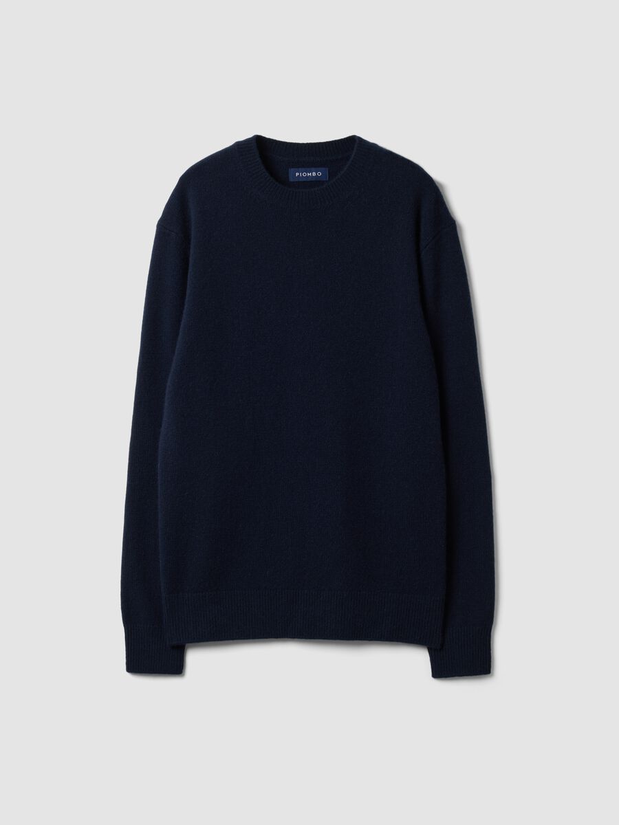 Blue pure cashmere crew-neck jumper, regular fit_0