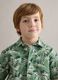 Camisa verde em algod&atilde;o puro com estampado tropical_2