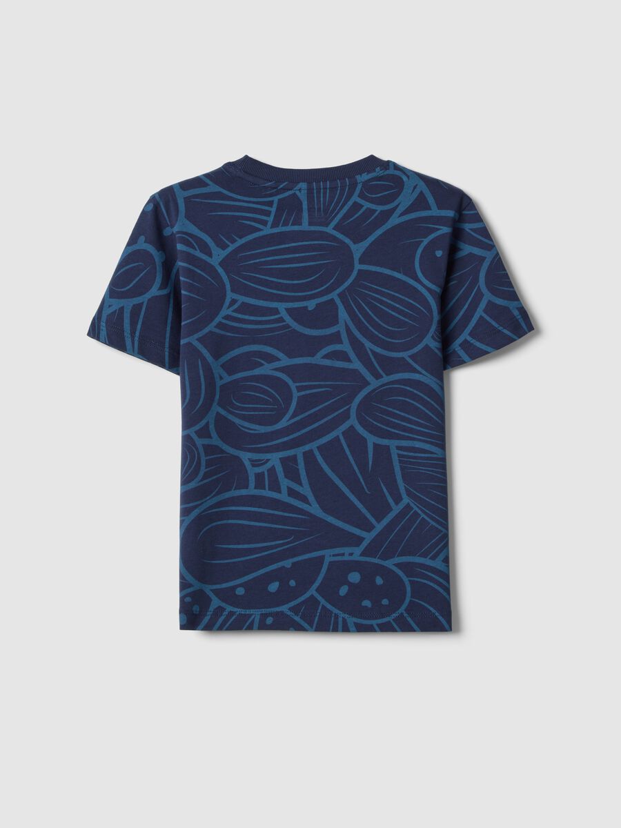 Blue pure cotton regular fit T-shirt for boys with print_1