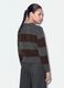 Grauer gestreifter Crewneck-Pullover aus elastischer Wolle_2