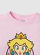 Camiseta rosa de algod&atilde;o el&aacute;stico para menina, ajuste regular com Peach_3