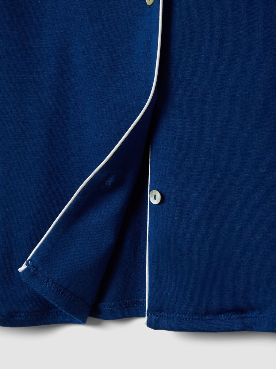 Blaue Stretch-Viskose-Mischung Pyjama-Top im Regular Fit_5