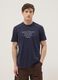 Blaues T-Shirt aus reiner Baumwolle mit kurzen &Auml;rmeln, Regular Fit_2