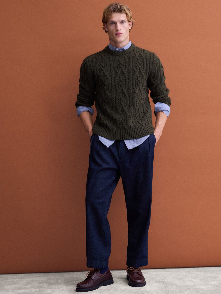Green regular-fit jacquard wool-blend jumper_2