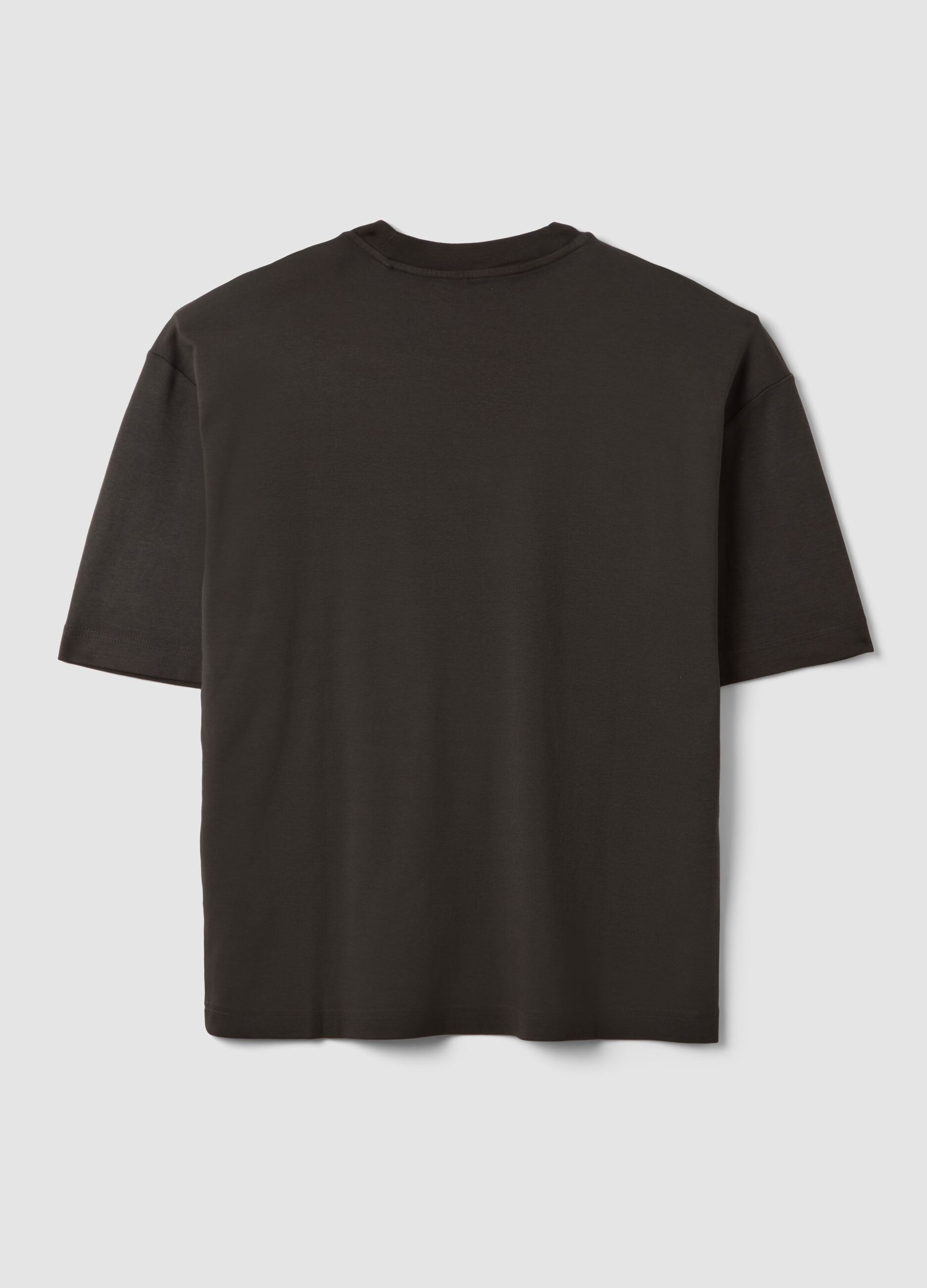 &Kappa;&alpha;&phi;έ &kappa;&omicron;&nu;&tau;ό (cropped) T-shirt &alpha;&pi;ό 100% &beta;&alpha;&mu;&beta;ά&kappa;&iota; &mu;&epsilon; &sigma;&tau;ά&mu;&pi;&alpha;, boxy &epsilon;&phi;&alpha;&rho;&mu;&omicron;&gamma;ή