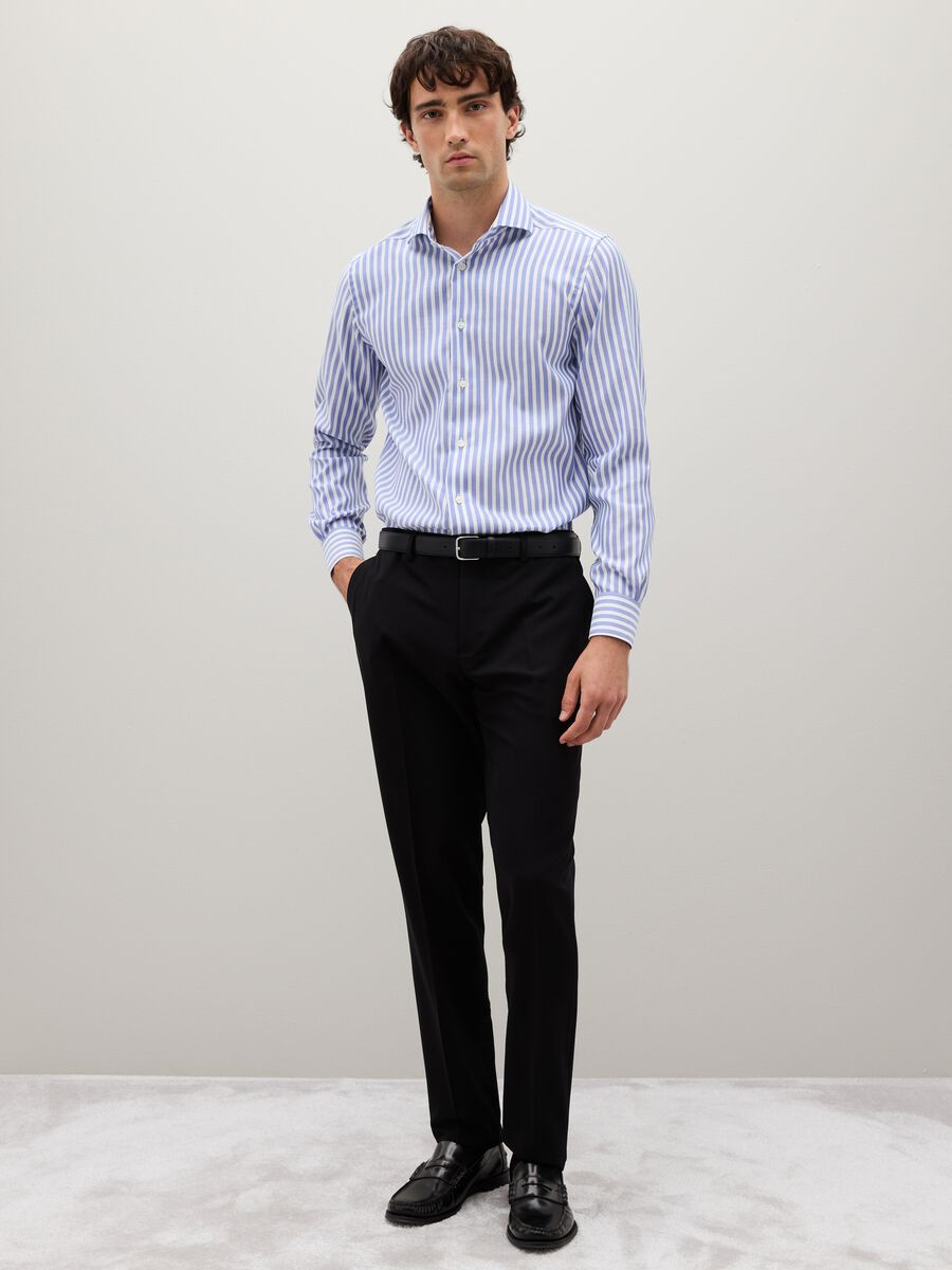 Slim fit pure cotton striped shirt_2