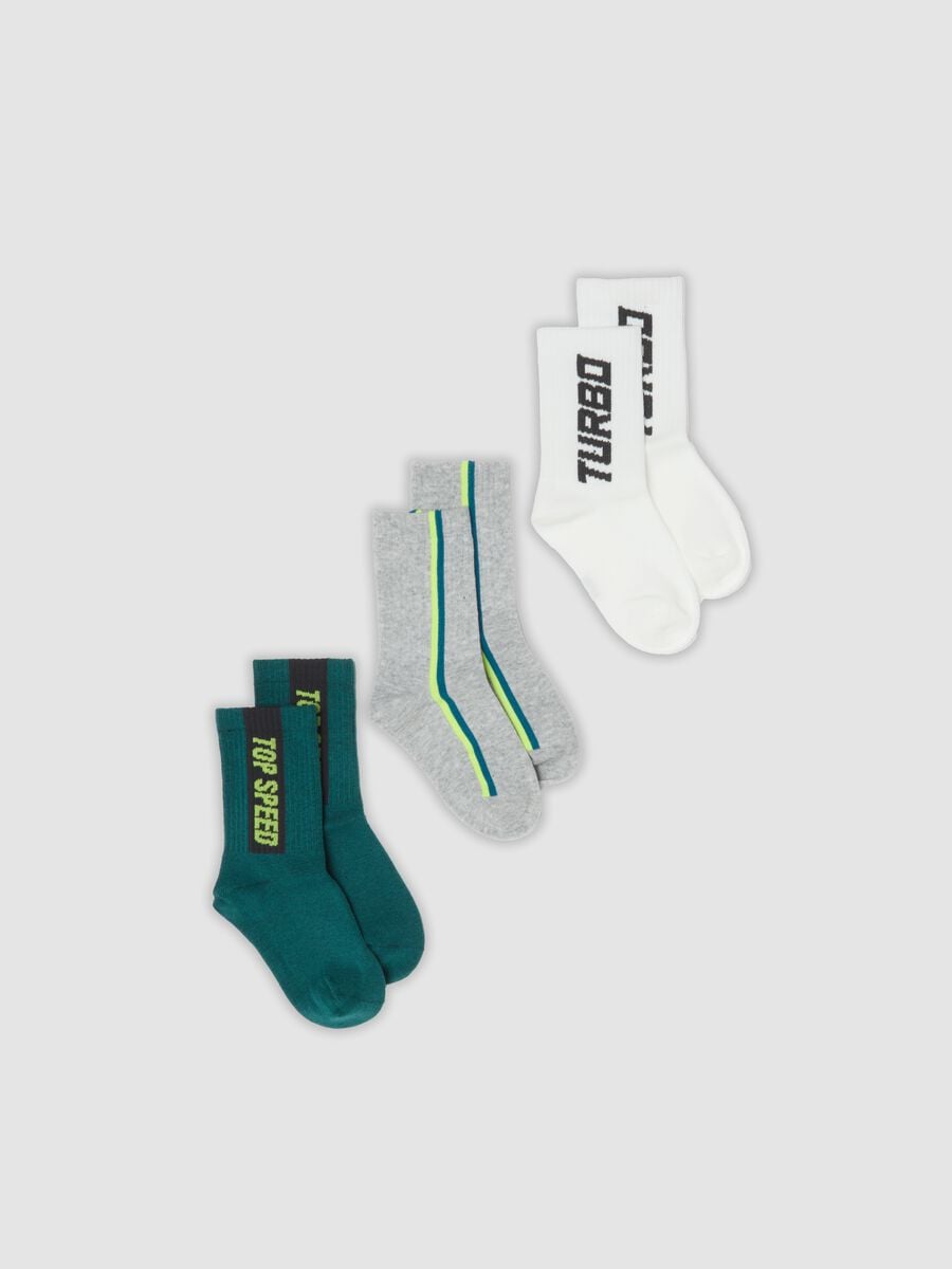 3er-Pack kurze, mehrfarbige Socken aus elastischer Bio-Baumwolle_0