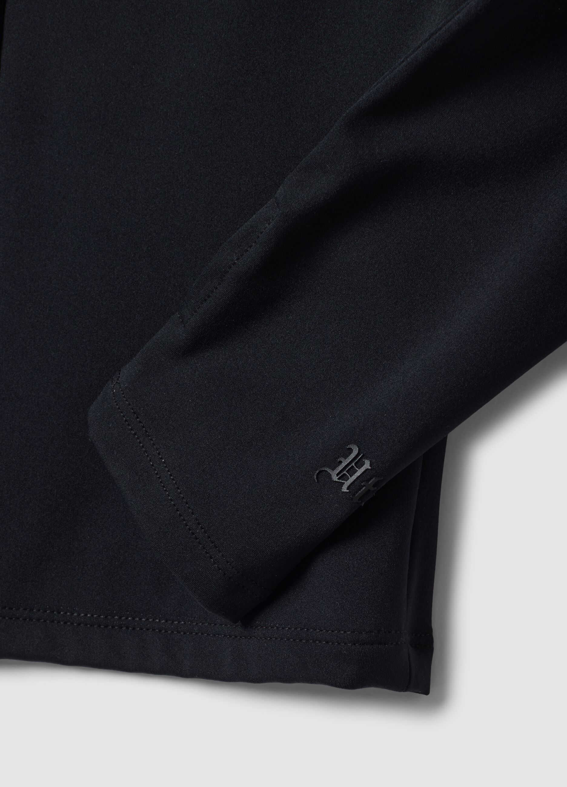Black Fitted Full-Zip Yoga Hoodie