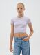 Camiseta de algod&oacute;n p&uacute;rpura regular fit para ni&ntilde;as_0