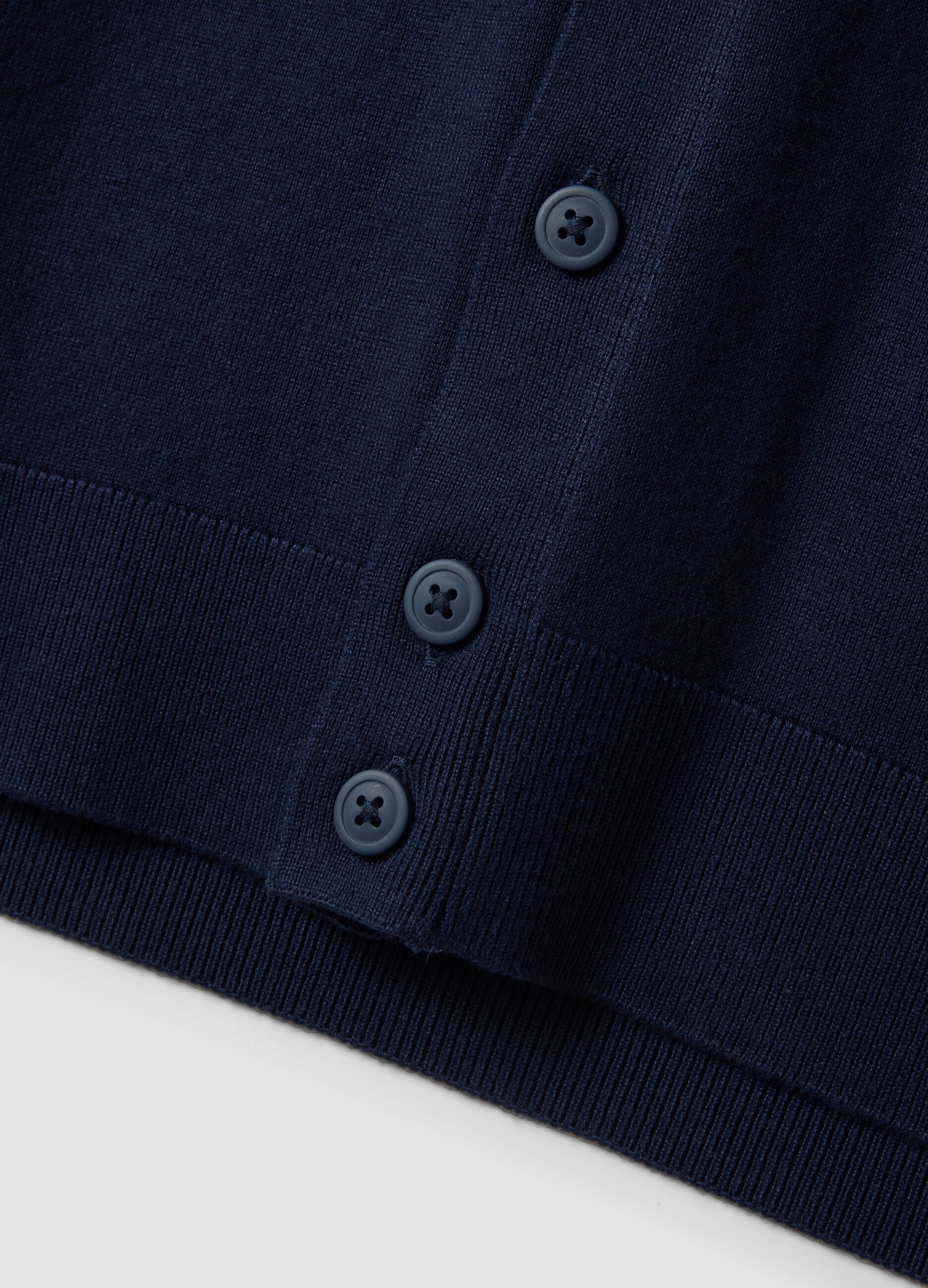 Blauer Viskose-Mix-Weste mit tiefem V-Ausschnitt, Regular Fit
