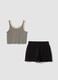 Girls&rsquo; black and beige fitted stretch-cotton set_4