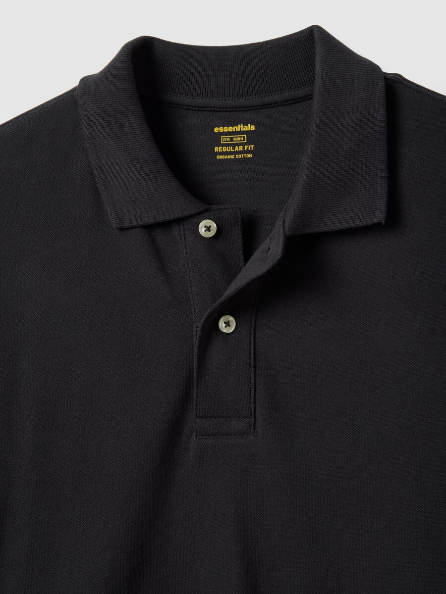 Black pure cotton polo regular fit_5